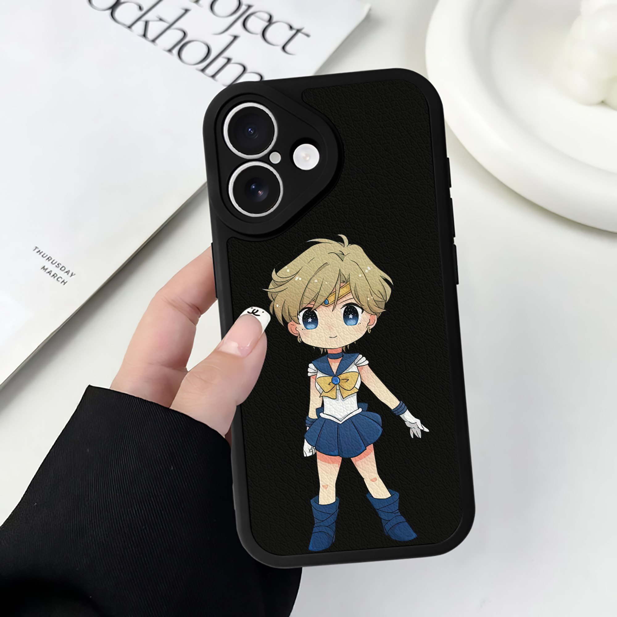 （画像用） 美少女戦士セーラームーン 天王はるか Sailor Moon Tenoh Haruka 【iPhone 16シリーズ対応】シリコンスマホケース（レザー調） 材質：シリコン